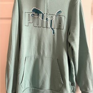 Puma Men's Mint Green Logo Hoodie